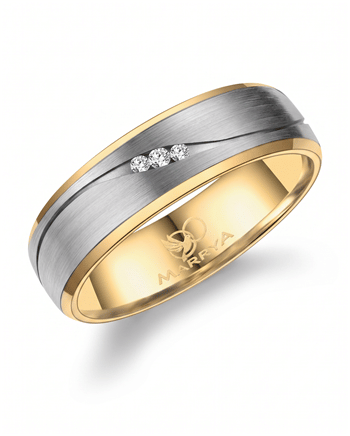 Marrya Titanium med forgyldning Vielsesring med 3 stk Zirkonia
