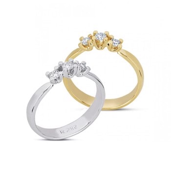 New Copenhagen 14 karat guld ring m/ 1 + 2 diamanter