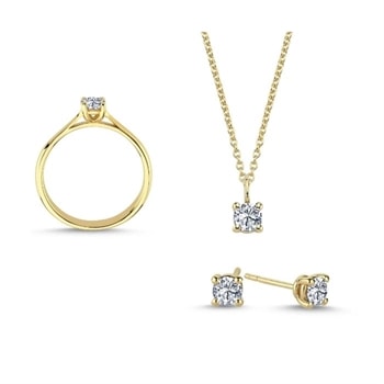 14 kt guld The One smykkesæt med i alt 0,92 ct Diamant Wesselton SI