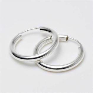 Sølv creol øreringe Ø 20 mm og tykkelse 2,5 mm, model 2803015