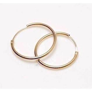 Creol ørering i 8 karat guld, 13 mm i diametre og 1,2 mm bred