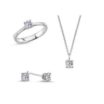 14 kt hvidguld The One smykkesæt med i alt 1,52 ct Diamant Wesselton SI