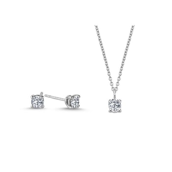 14 kt hvidguld The One smykkesæt med i alt 0,69 ct Diamant Wesselton SI