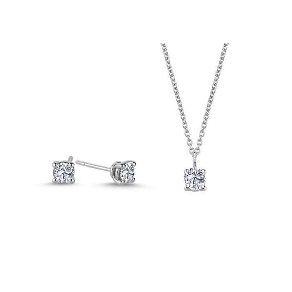 14 kt hvidguld The One smykkesæt med i alt 1,14 ct Diamant Wesselton SI