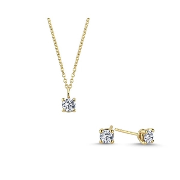 14 kt guld The One smykkesæt med i alt 0,99 ct Diamant Wesselton SI