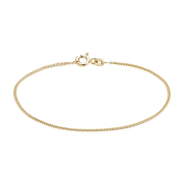 Panser Facet-14 kt Guld armbånd, 1,3 mm bred, længde 17 cm