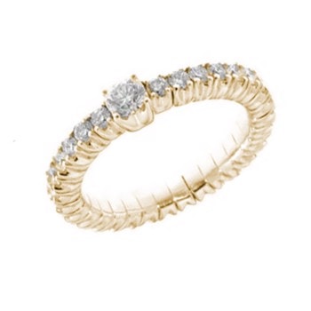 18 kt rødgulds Flex Alliance ring med 0,20 ct &  0,05 ct Wesselton / VVS