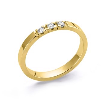 8 kt rødgulds alliance ring, fra Nuran Classic serien med 3 stk 0,04 ct diamanter Wesselton / SI