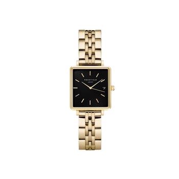 Rosefield The Boxy XS kvadratisk guld dameur sort