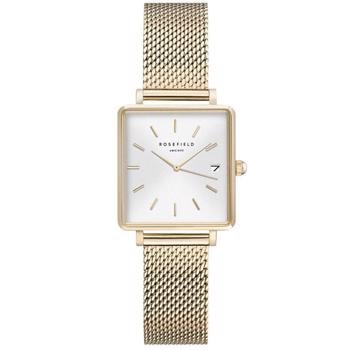 Rosefield The Boxy XS kvadratisk dameur guld mesh