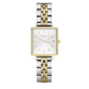Rosefield The Boxy XS firkantet dameur sølv guld