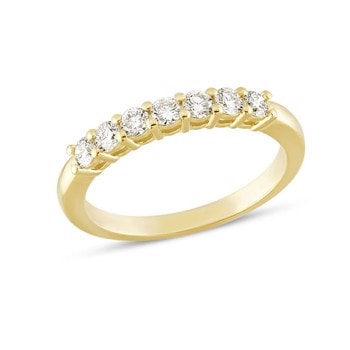 14 kt rødguld fingerring, Emma serien med 7 x 0,07 ct Diamanter Wesselton SI