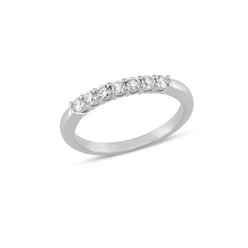 14 kt hvidguld fingerring, Emma serien med 7 x 0,05 ct Diamanter Wesselton SI
