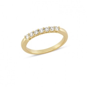 14 kt rødguld fingerring, Emma serien med 7 x 0,05 ct Diamanter Wesselton SI