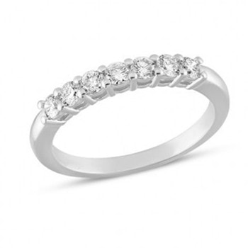 14 kt hvidguld fingerring, Emma serien med 7 x 0,07 ct Diamanter Wesselton SI