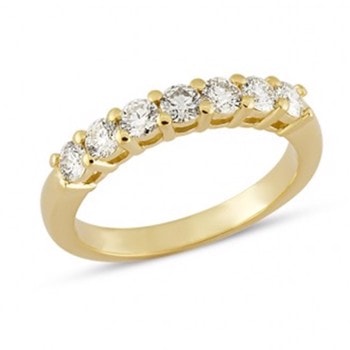 14 kt rødguld fingerring, Emma serien med 7 x 0,11 ct Diamanter Wesselton SI