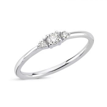 Nuran 14 kt hvidguld fingerring, fra Petit serien med 3 stk total 0,15 ct Wesselton / SI