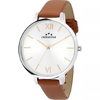 Glamour Børstet/poleret stål quarts dame ur fra Chronostar, R3751267503