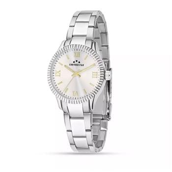 Luxury Børstet/poleret stål quarts dame ur fra Chronostar, R3753241514