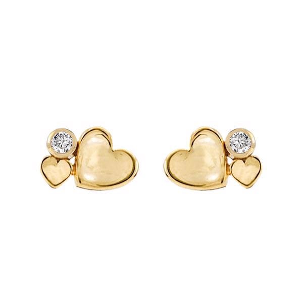 Rabinovich Sterling sølv øreringe, Random Hearts med forgyldt overflade, model 72620570