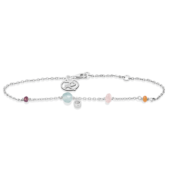 Rabinovich MINETTA poleret sterling sølv armbånd med Calcedon, Rosa Kvarts, Karneol, Granat og Zirkonia