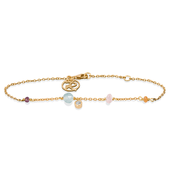 Rabinovich MINETTA forgyldt sterling sølv armbånd med Calcedon, Rosa Kvarts, Karneol, Granat og Zirkonia
