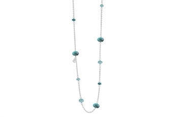 Sølv collier, turkis - Minetta