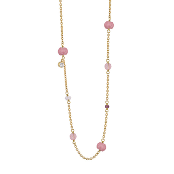 Rabinovich MINETTA forgyldt sterling sølv halskæde med Rhodocrosit, Cherry Kvarts, Rosa Kvarts, Granat og Zirkonia