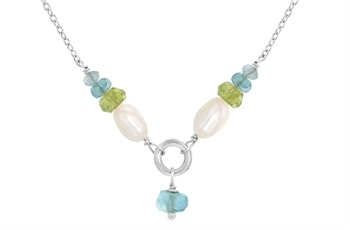 Sølv collier, peridot - Cordelia