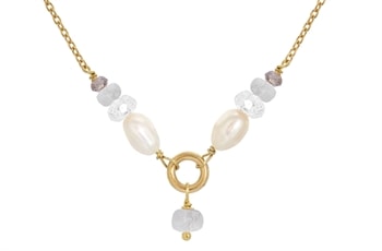 Forgyldt collier, krystal - Cordelia