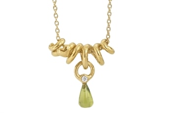 Forgyldt collier - Rainforest Dew