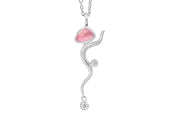 Sølv collier - Pink Willow