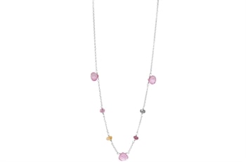 Sølv collier, turmalin - Drops