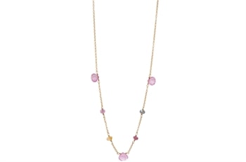 Forgyldt collier, turmalin - Drops