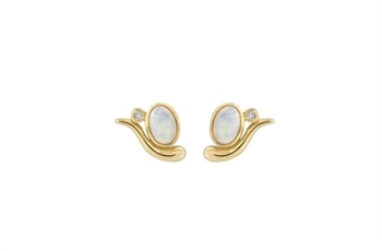 Guld ørestik - Elegant Opal