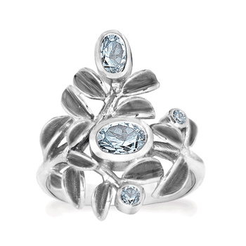 Rabinovich GLOWING LEAVES sterling sølv ring med topas