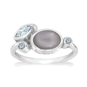 Rabinovich MOONLIGHT sterling sølv ring med månesten og topas