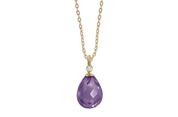 Guld collier, ametyst - Contessa