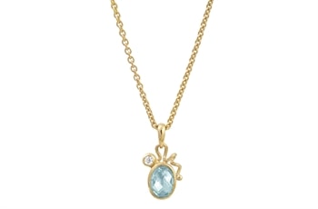 Guld collier  - Blue Blush