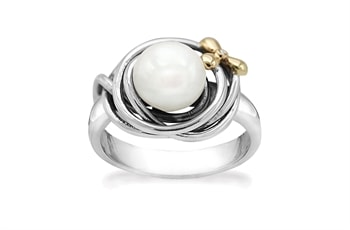 Sølv ring - Golden Flower
