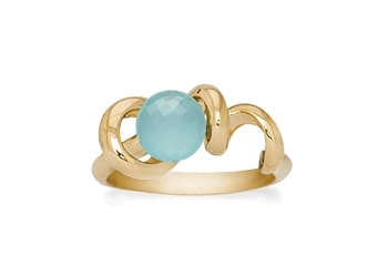 Forgyldt ring, calcedon - Soft Line