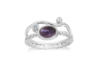 Sølv ring - Purple Rain