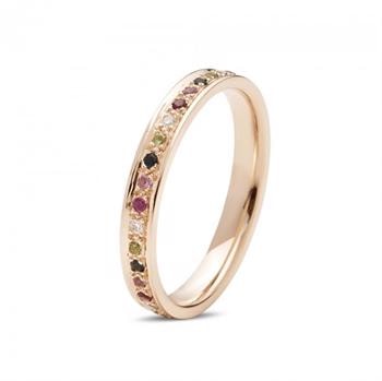 Diwa 14 kt rosaguld multifarvet alliance ring, fra Nuran
