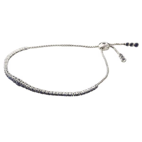 Tennis armbånd med totalt 1,88 ct blå safir