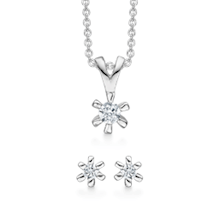 Støvring Design Sterling sølv collier og ørestikker, smykkesæt med blank overflade, model S239024