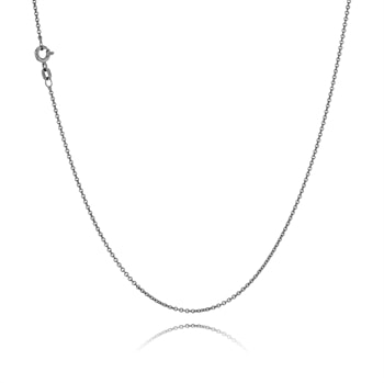 Anker rund sort rhodineret 925 sterling sølv halskæde 1,8 mm bred (tråd 0,50) og længde 90 cm