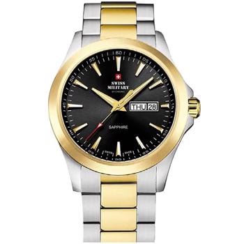 Sapphire Day-Date Forgyldt stål og stål quartz herre ur fra Swiss Militay By Chrono, SMP36040.27
