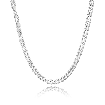 Panser Facet 925 sterling sølv halskæde, 50 cm og 6,6 mm / tråd 2,05 mm