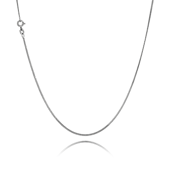Panser facet halskæder i sort rhodineret sterling sølv 1,2 mm / tråd 0,4 mm, 38-100 cm