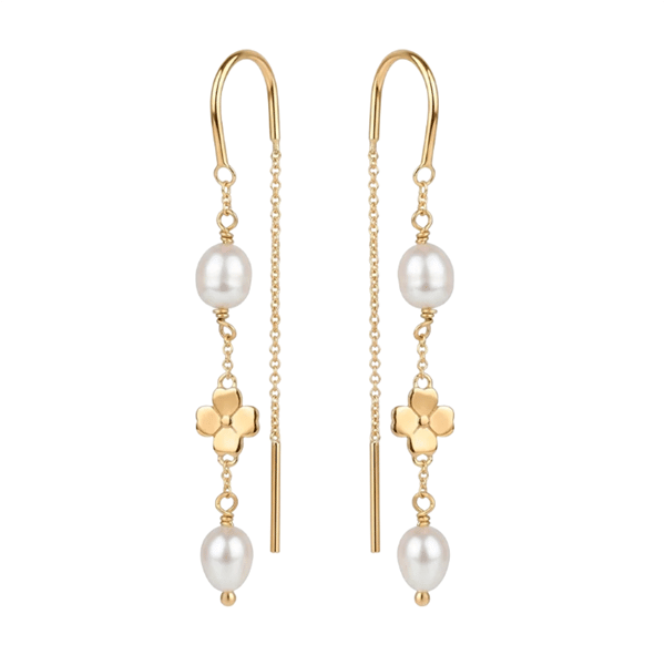 Clover and Pearl ørehænger forgyldt sølv, fra Christina Jewelry & Watches